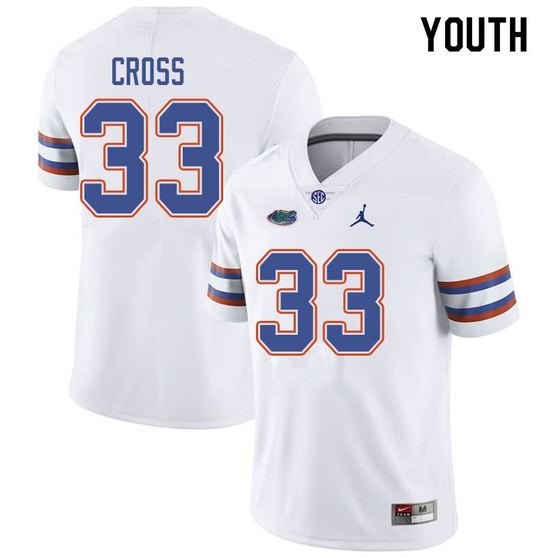 NCAA Florida Gators Daniel Cross Youth #33 Jordan Brand White Stitched Authentic College Football Jersey BOQ0764SV